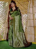 Banarasi Silk Green Traditional Wear Weaving Saree